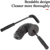 Premium Microfiber Car Wheel Brush Non-Slip Handle Car Wash Brush Easy Cleaning Tools for Car Rims Spokes Wheel Barrel