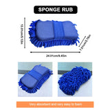 SEAMETAL Car Cleaning Tool Kit 7 Pcs Car Detailing Brush Set Car Scraper Tire Brush Wash Sponge Cleaning Cloth with Storage Case