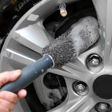 Portable Microfiber Wheel Tire Rim Brush Set Car Wheel Wash Cleaning for Car Wash with Plastic Handle Auto Washing Cleaner Tools