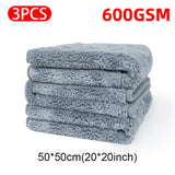 SEAMETAL 3/1Pcs Car Microfiber Towel 800GSM Super Absorption Car Cleaning Hemming Cloth Auto Wash Drying Towels Detailing Rags